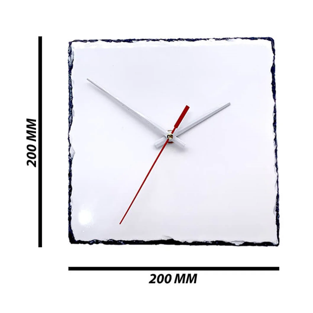 Slate Stone Photo Clock on Stand - SQUARE 200X200mm - Image 2