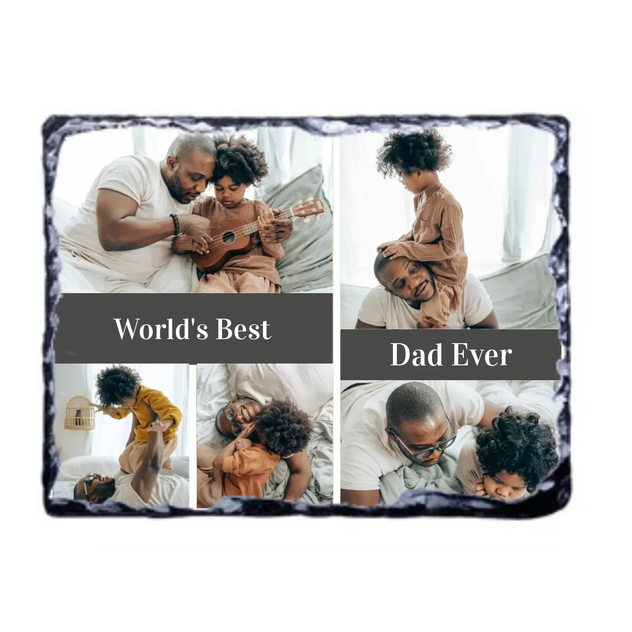 Slate Stone Photo Display Stand - Dad Collage (various sizes) - Image 2