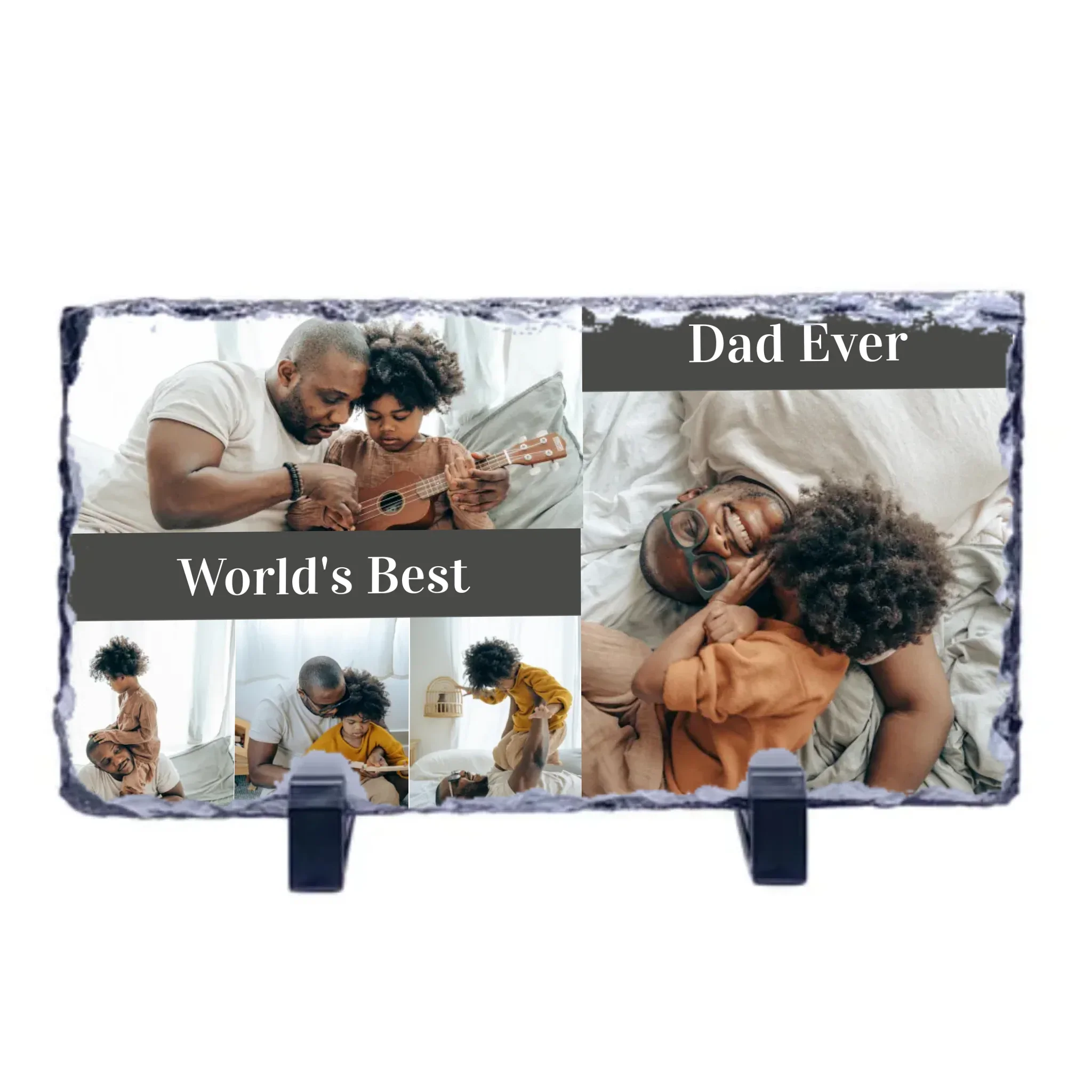 Slate Stone Photo Display Stand - Dad Collage (various sizes) - Image 3