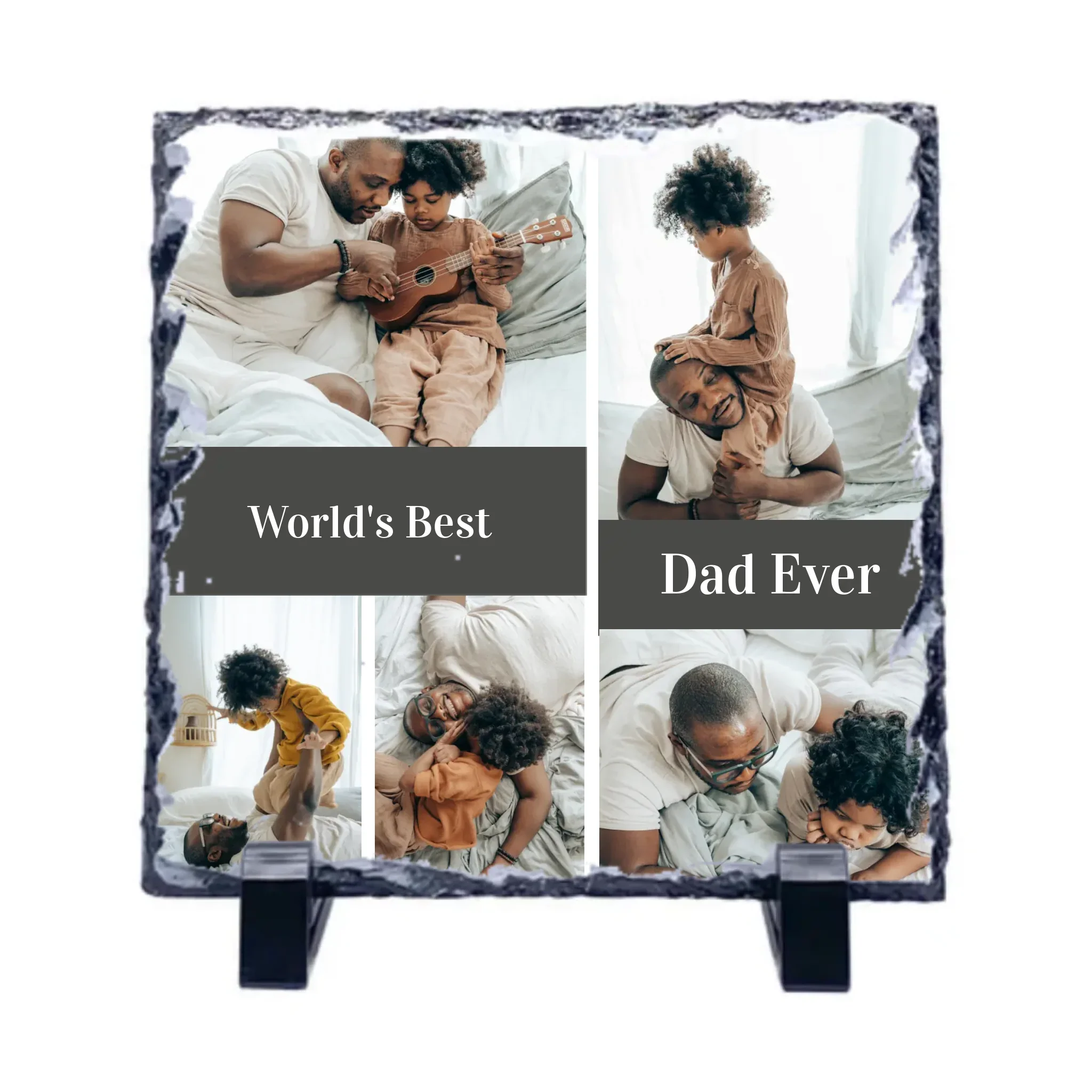 Slate Stone Photo Display Stand - Dad Collage (various sizes) - Image 4