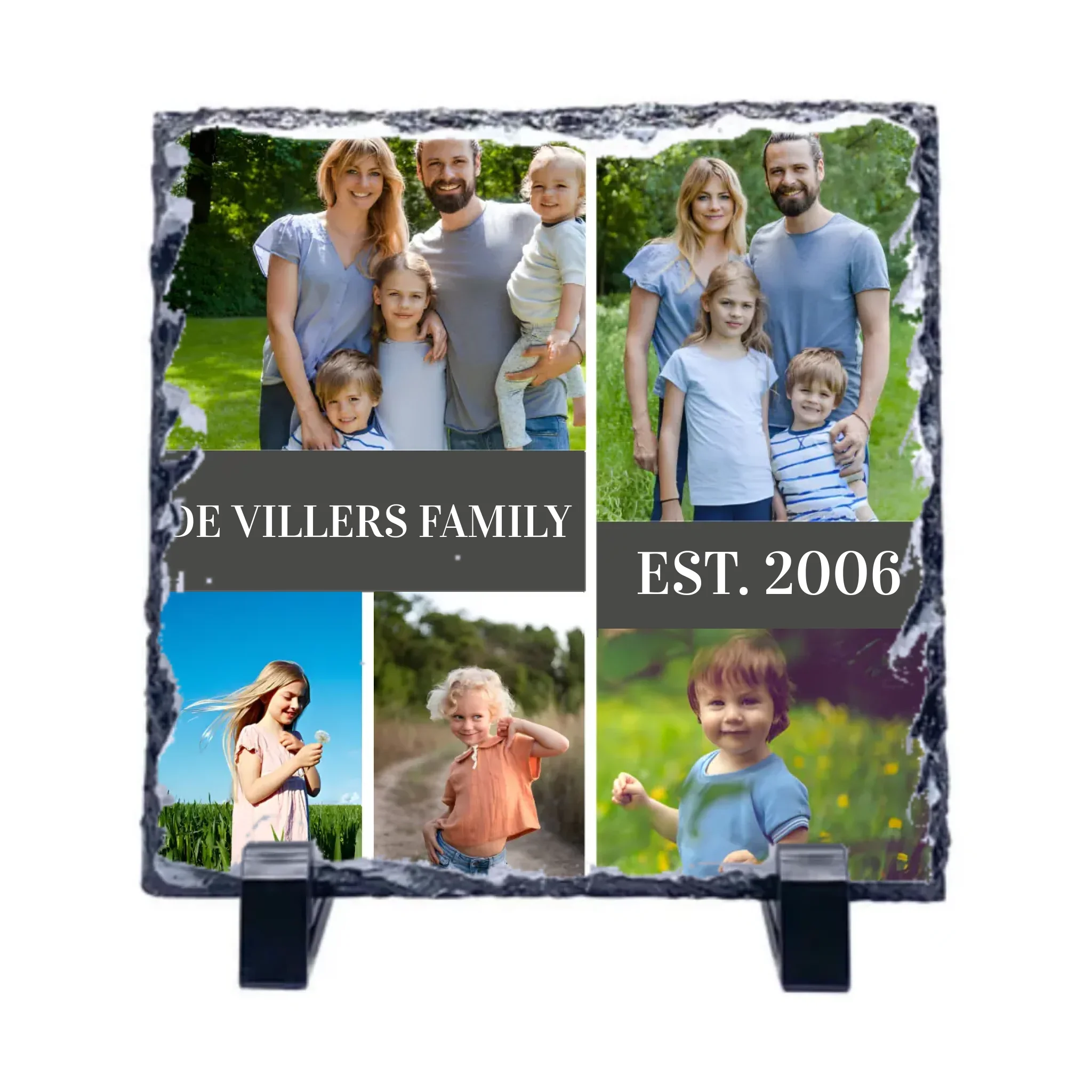 Slate Stone Photo Display Stand - FAMILY Collage (various sizes) - Image 3
