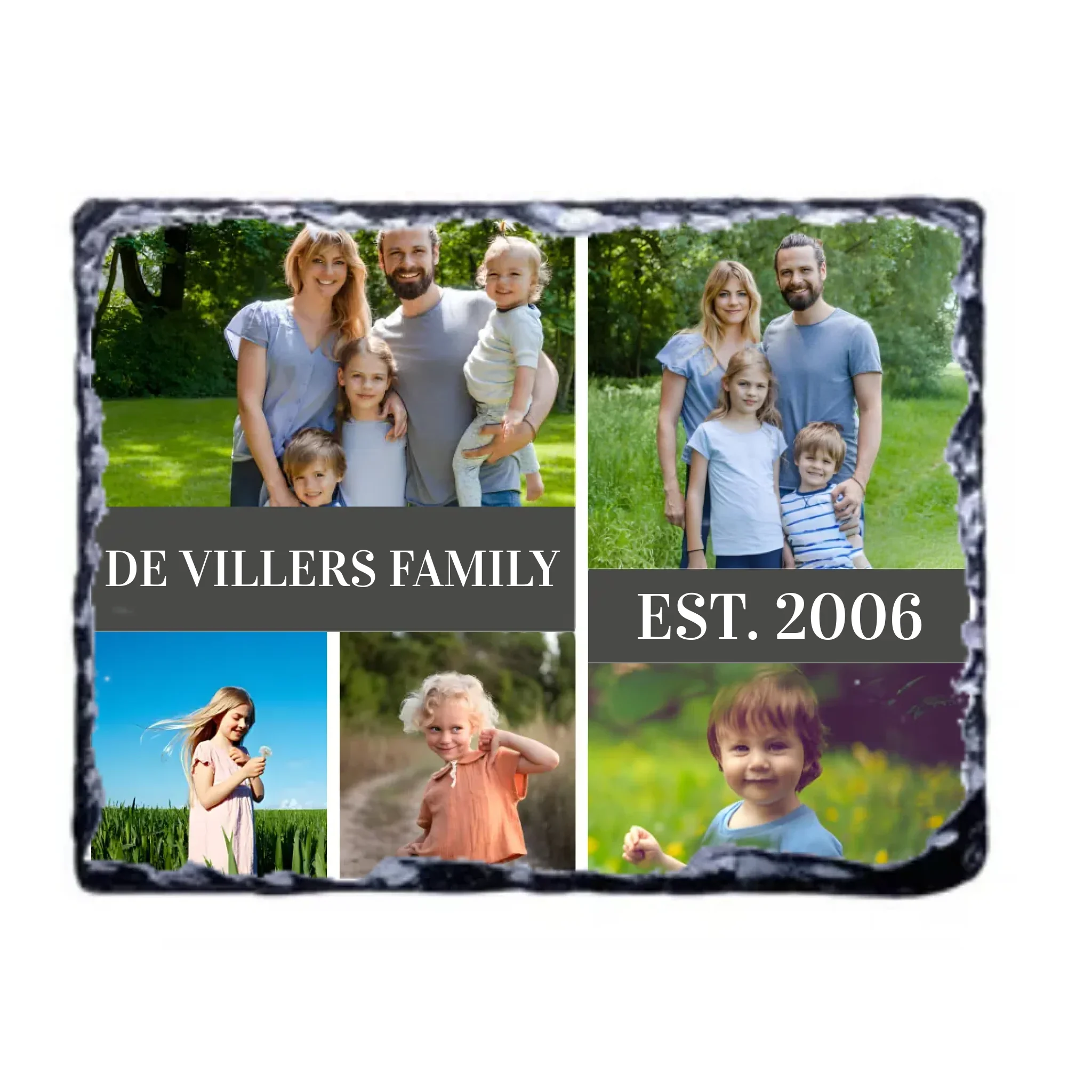 Slate Stone Photo Display Stand - FAMILY Collage (various sizes) - Image 4