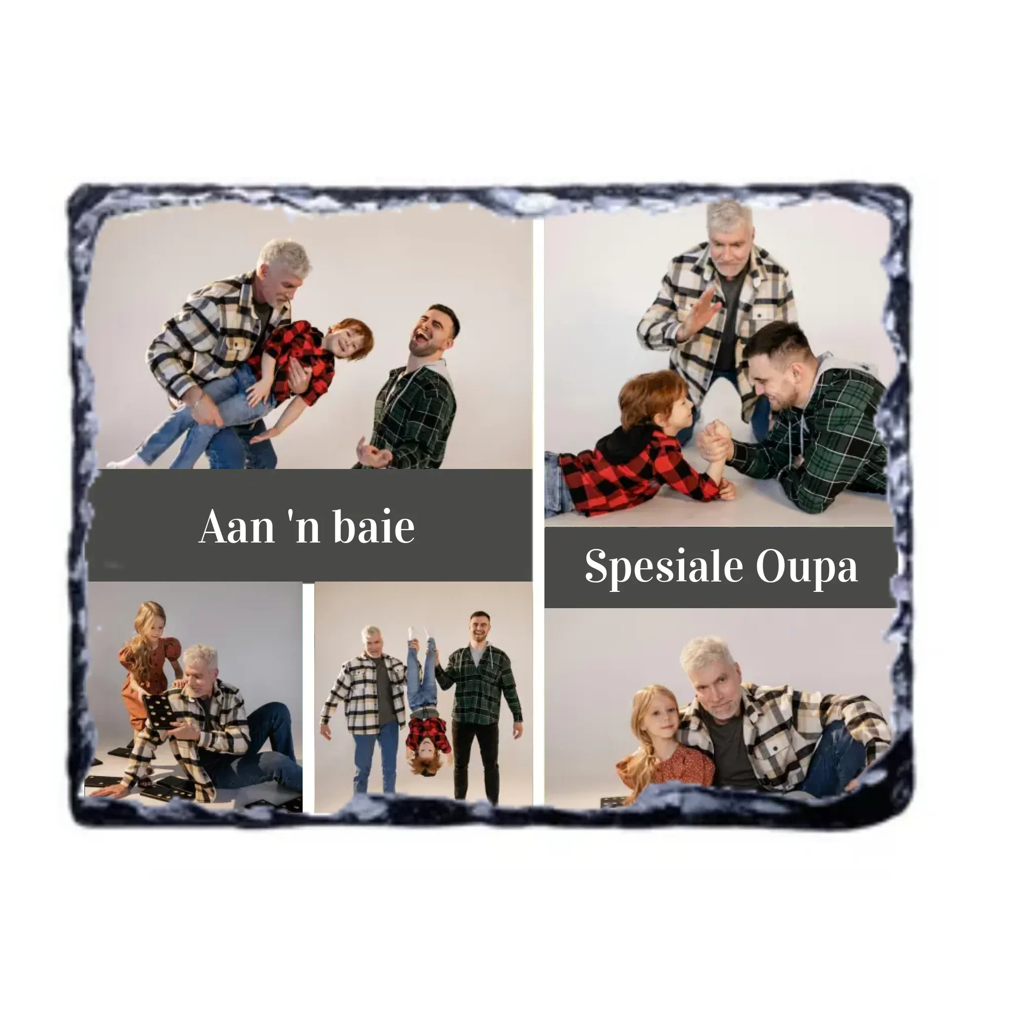 Slate Stone Photo Display Stand - Oupa Collage (various sizes)