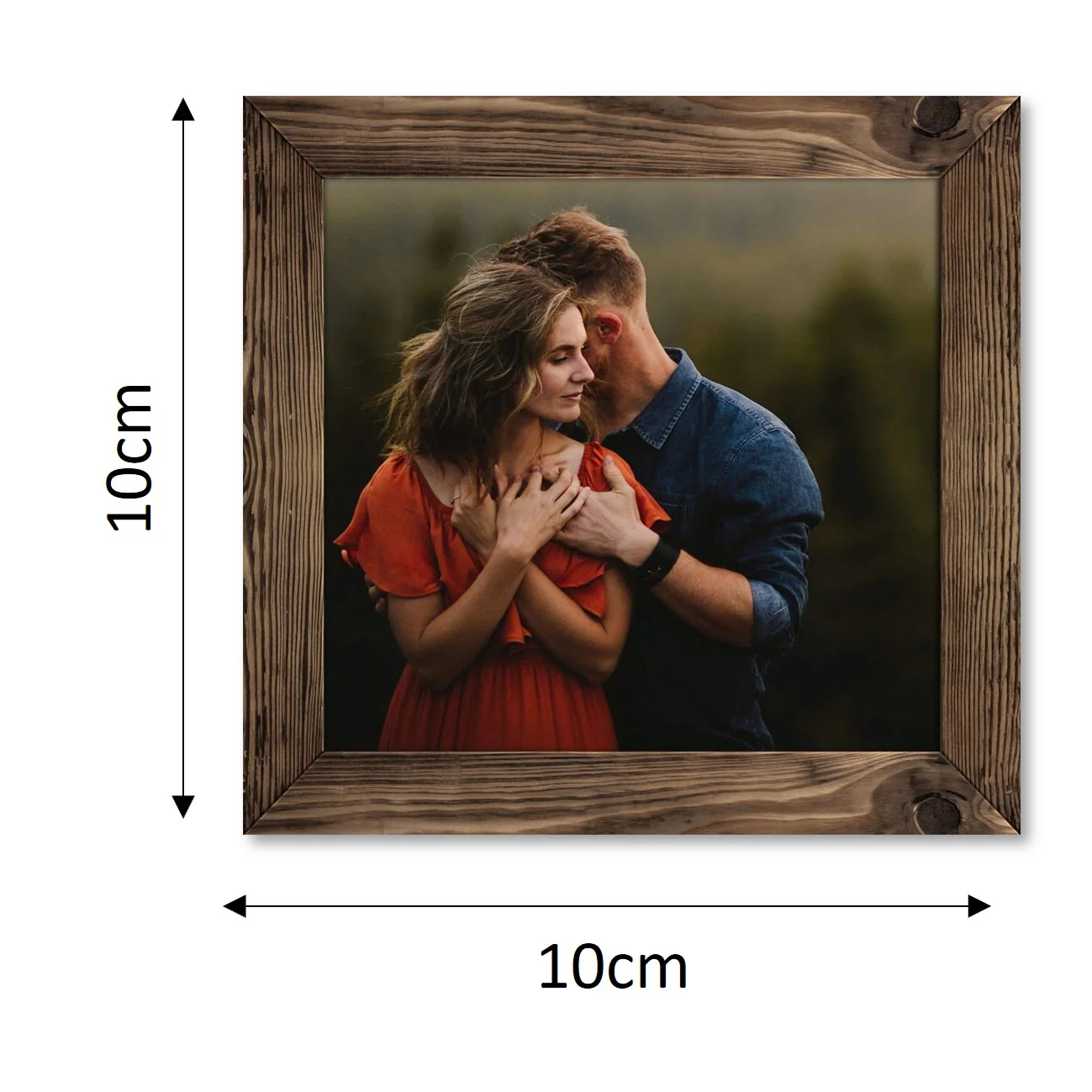 Square Virtual Framed Photo Magnets Set of 9 (Dark Wood Look-alike) - Image 2