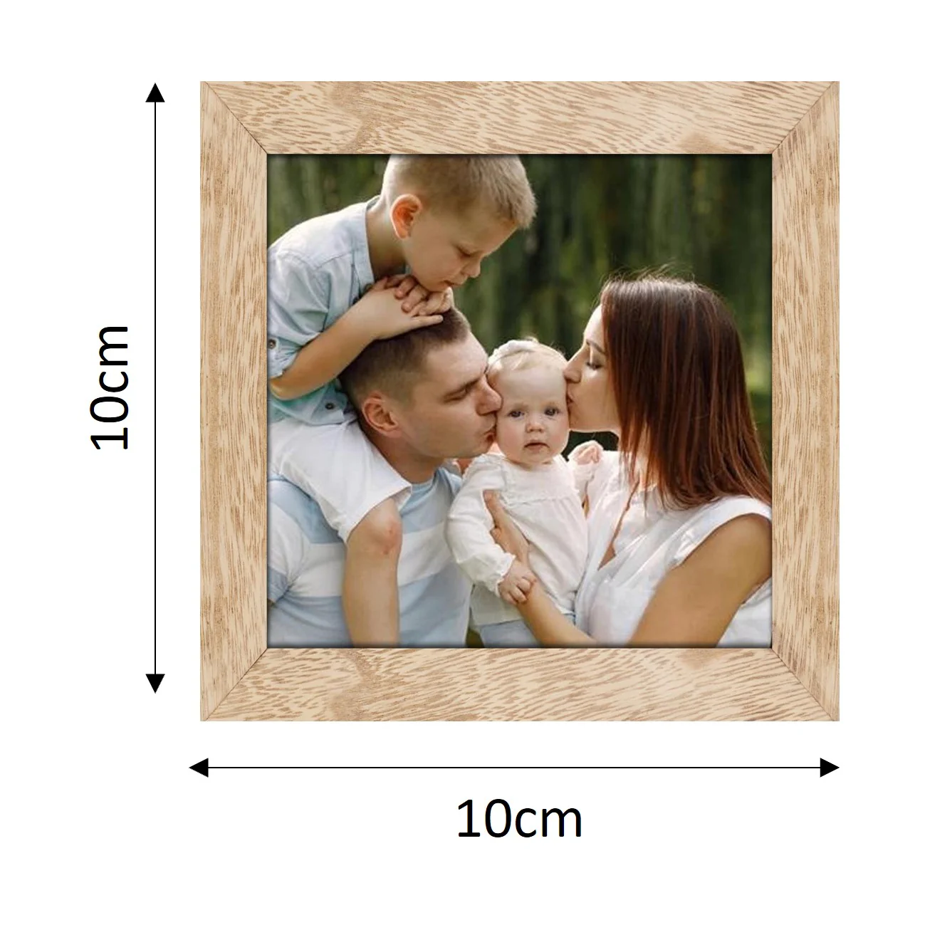 Square Virtual Framed Photo Magnets Set of 9 (Light Wood Look-alike) - Image 2