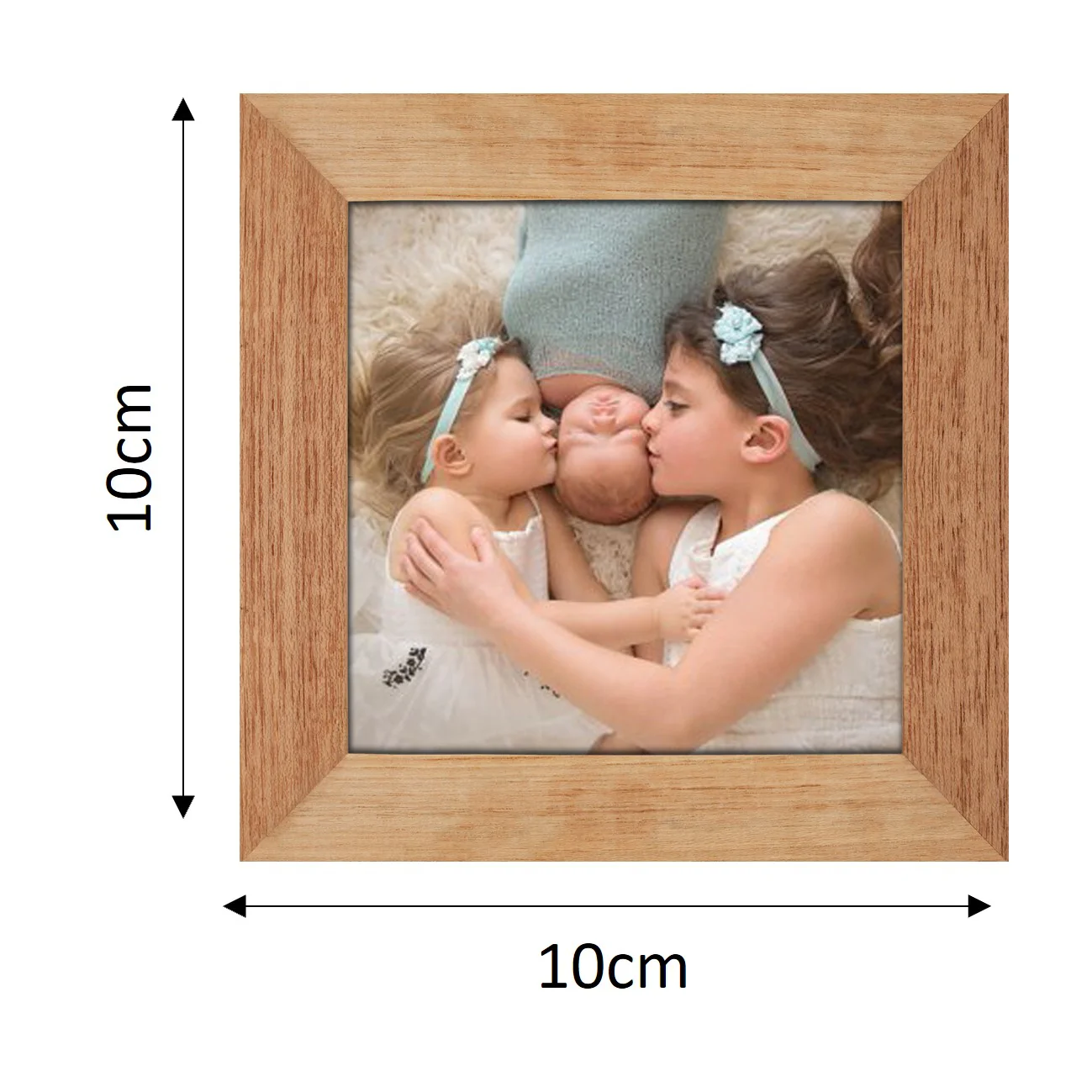 Square Virtual Framed Photo Magnets Set of 9 (Medium Wood Look-alike) - Image 2