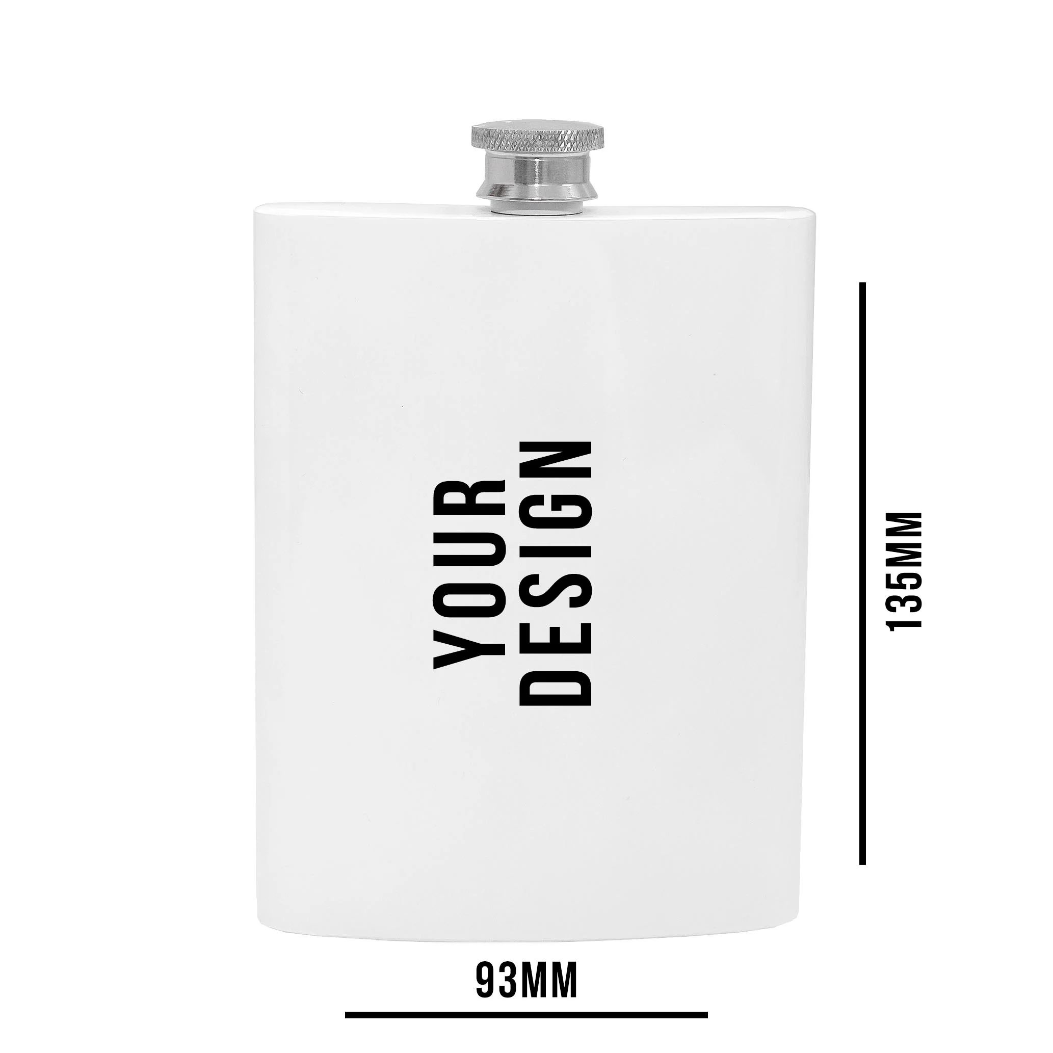 Personalised Stainless Steel 200ml Hip Flask White - Image 8