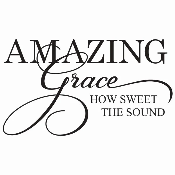 Large Vinyl Wall Art Sticker Quote: Amazing Grace how sweet the sound - Image 2