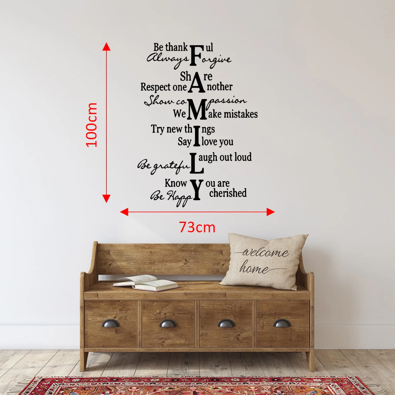 Large Vinyl Wall Art Sticker Quote: F.A.M.I.L.Y - Image 3