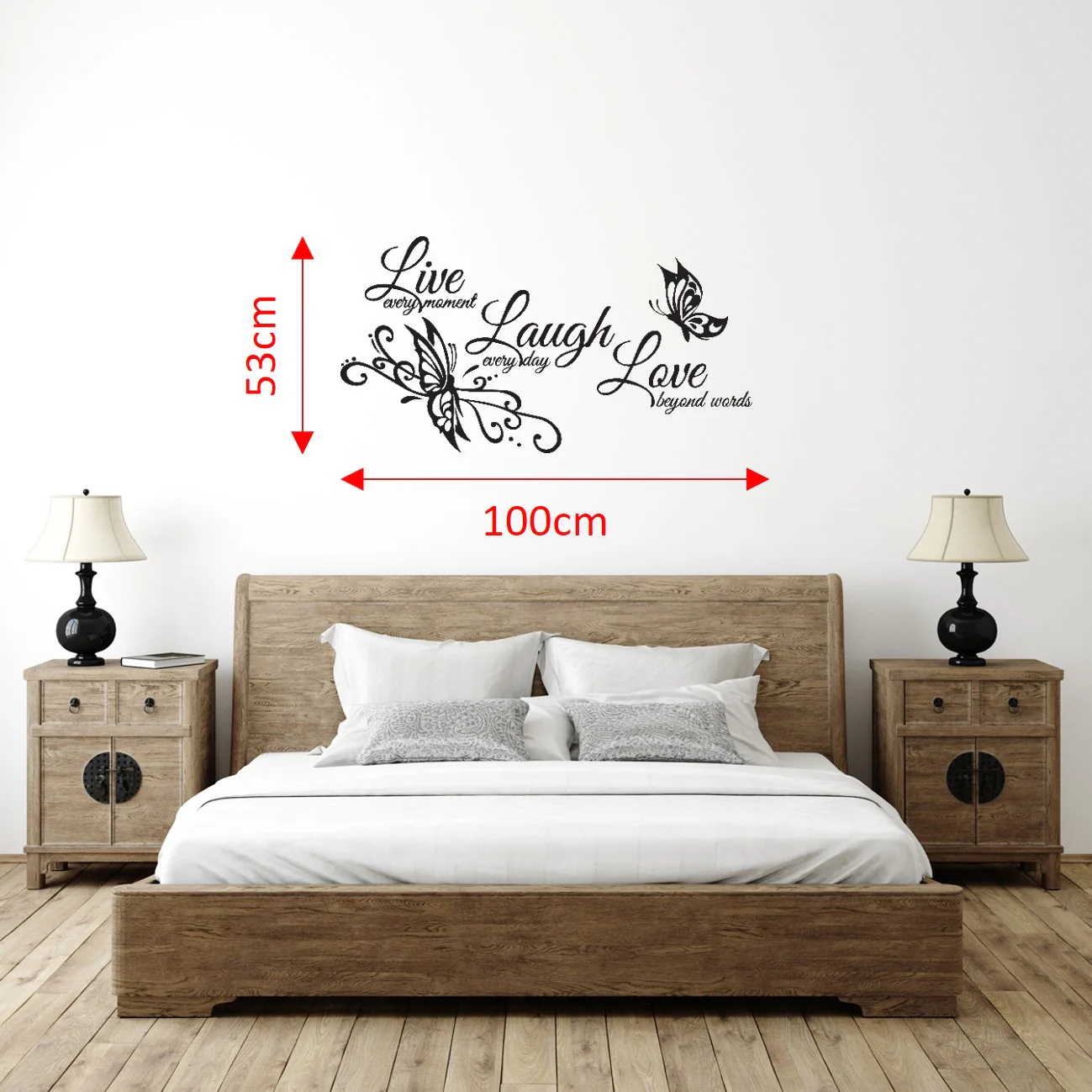 Large Vinyl Wall Art Sticker Quote: Live | Laugh | Love - Image 3