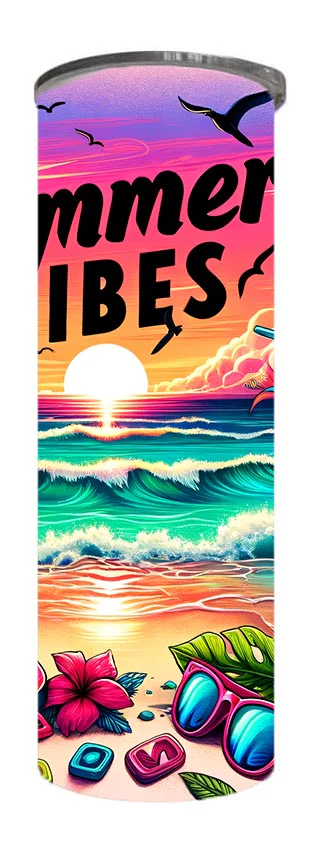 Summer - Colorful Summer Vibes Design on Tumbler, Can, Flask, or Water bottle - Image 4