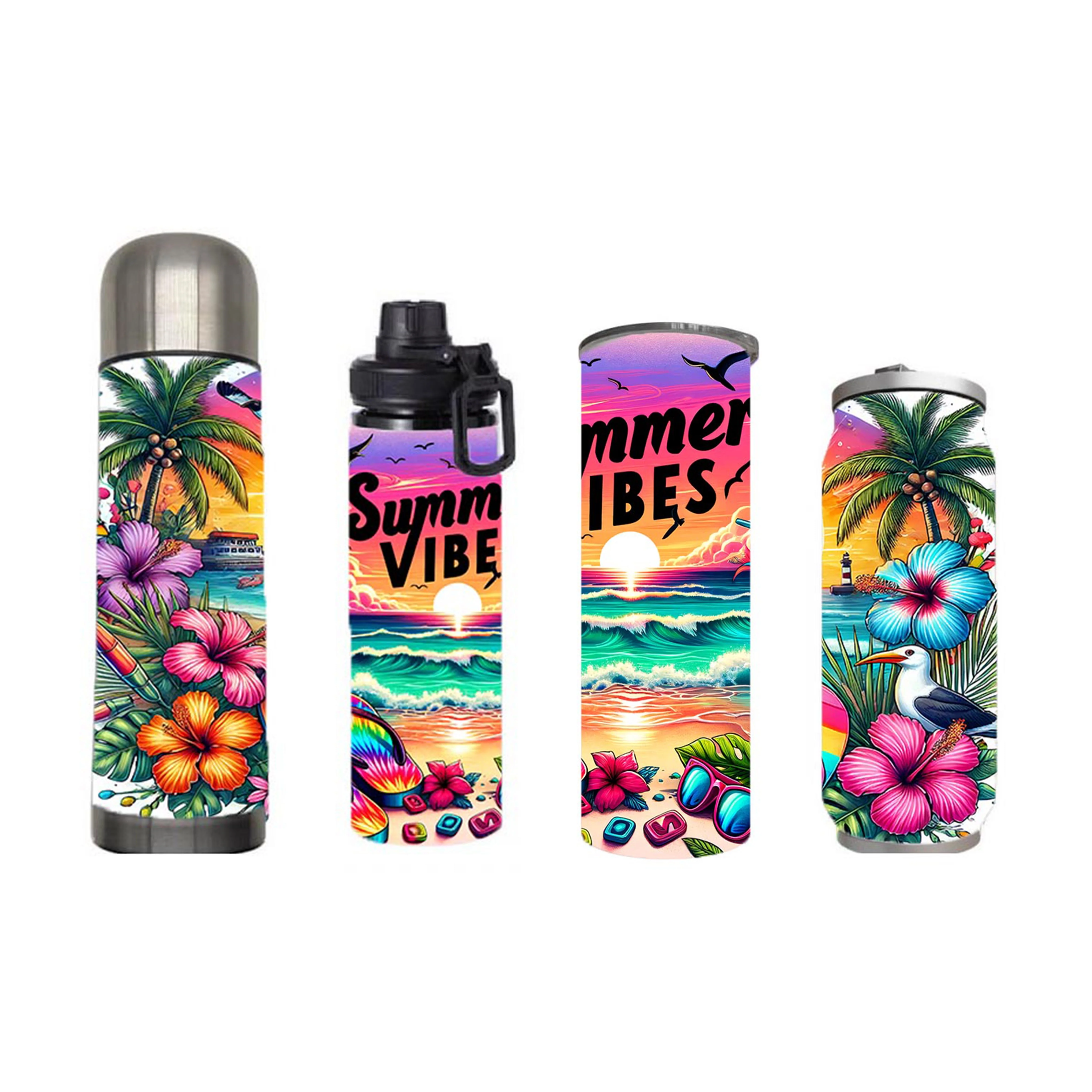 Summer - Colorful Summer Vibes Design on Tumbler, Can, Flask, or Water bottle - Image 7