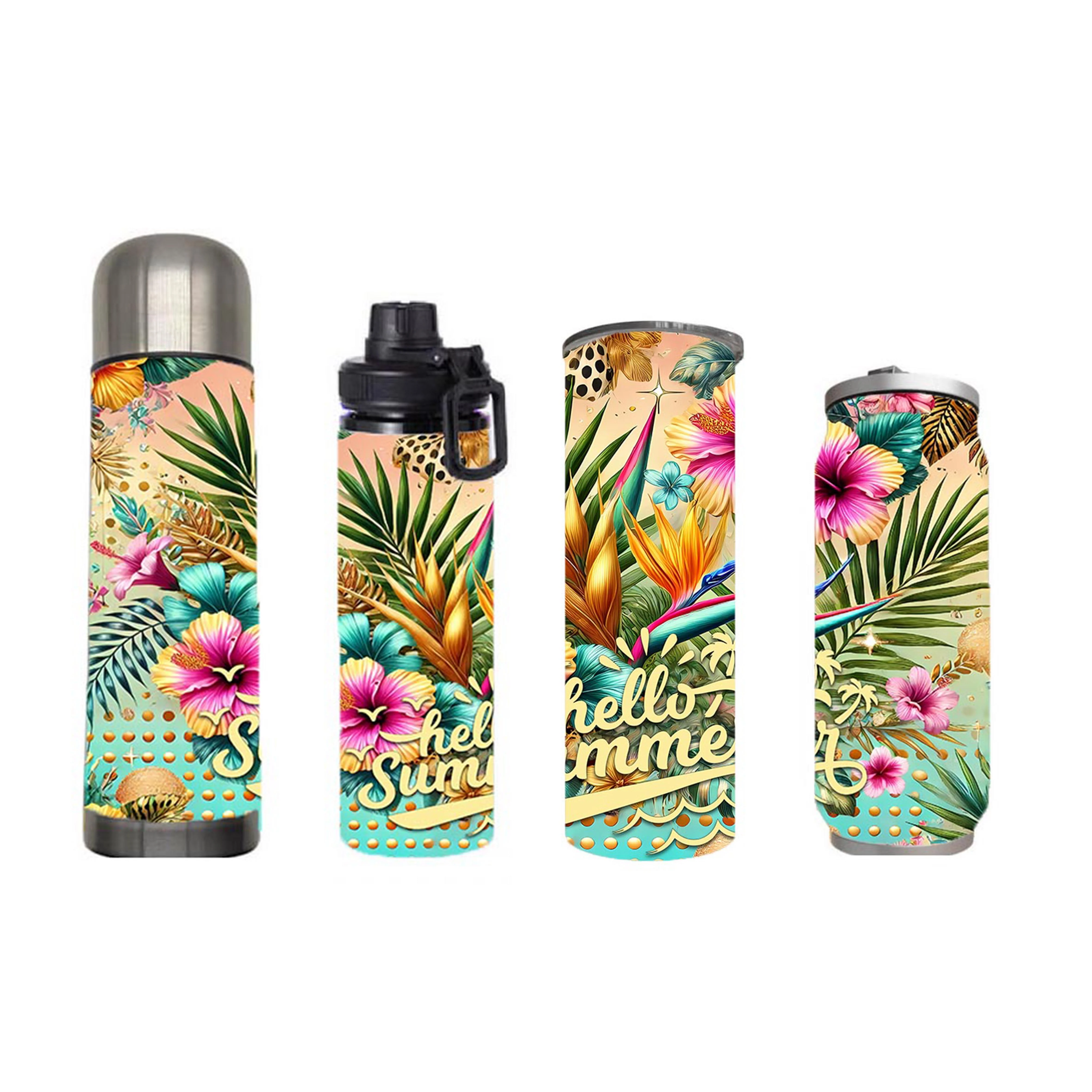 Summer - Hello Summer Design on Tumbler, Can, Flask, or Water bottle - Image 7