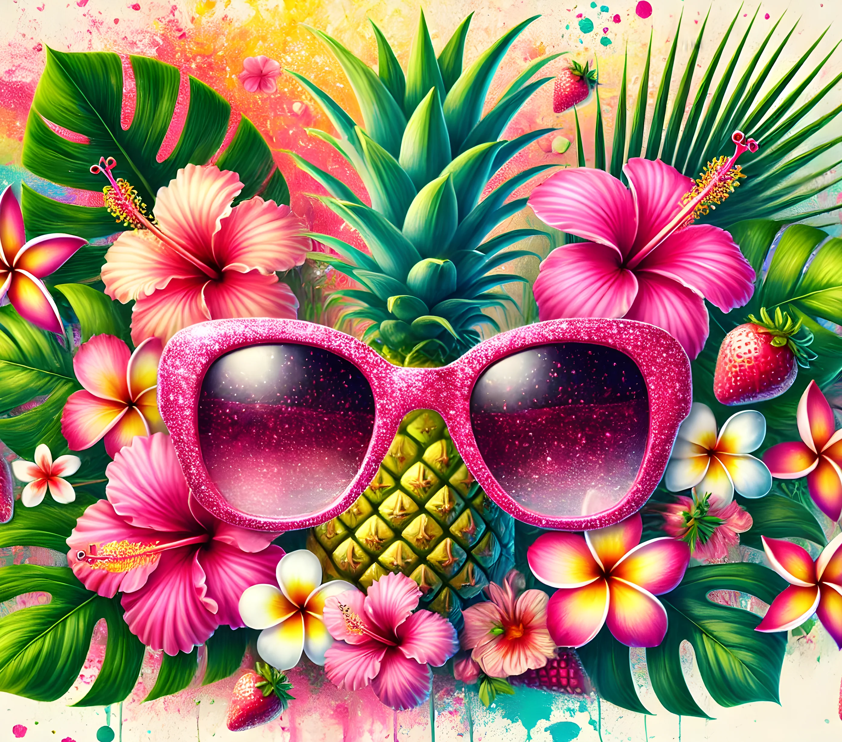 Summer - Tropical Design on Tumbler, Can, Flask, or Water bottle - Image 2