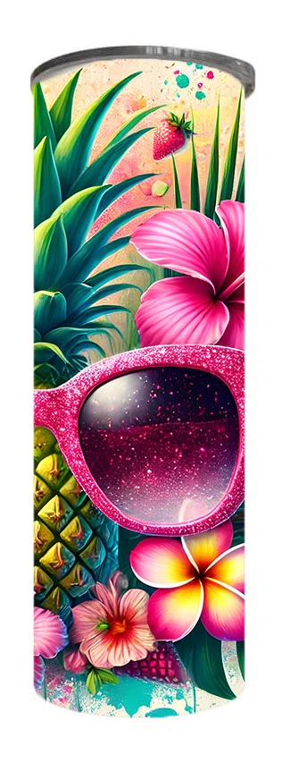 Summer - Tropical Design on Tumbler, Can, Flask, or Water bottle - Image 3