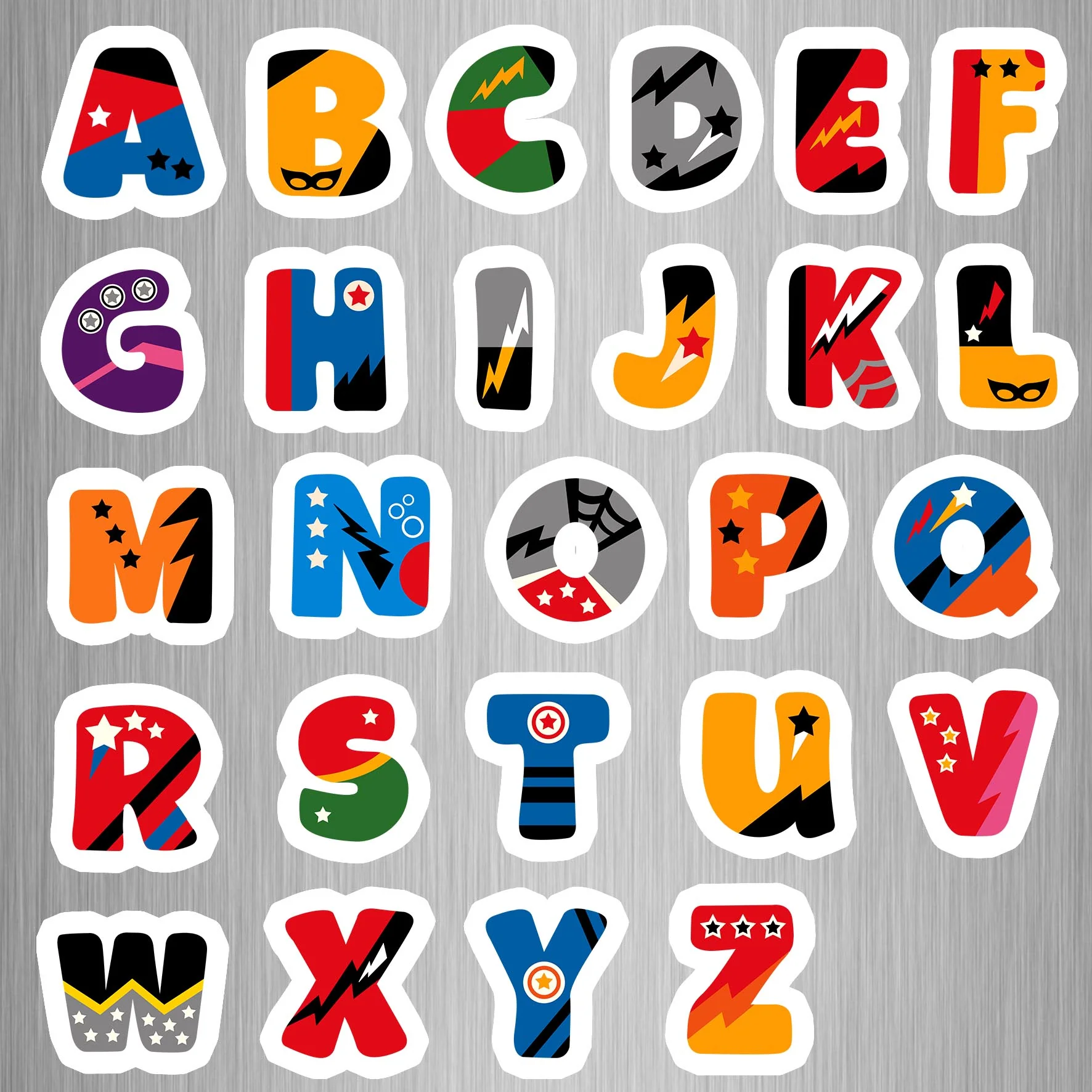 Super Hero Alphabet and Numbers Combo Fridge Magnets - (37 PER PACK) - Image 2