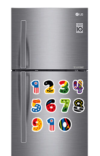 Super Hero Numbers Photo Fridge Magnets - (11 PER PACK) - Image 2