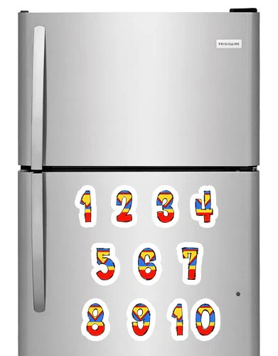 Superman Theme Numbers Photo Fridge Magnets - (11 PER PACK) - Image 2