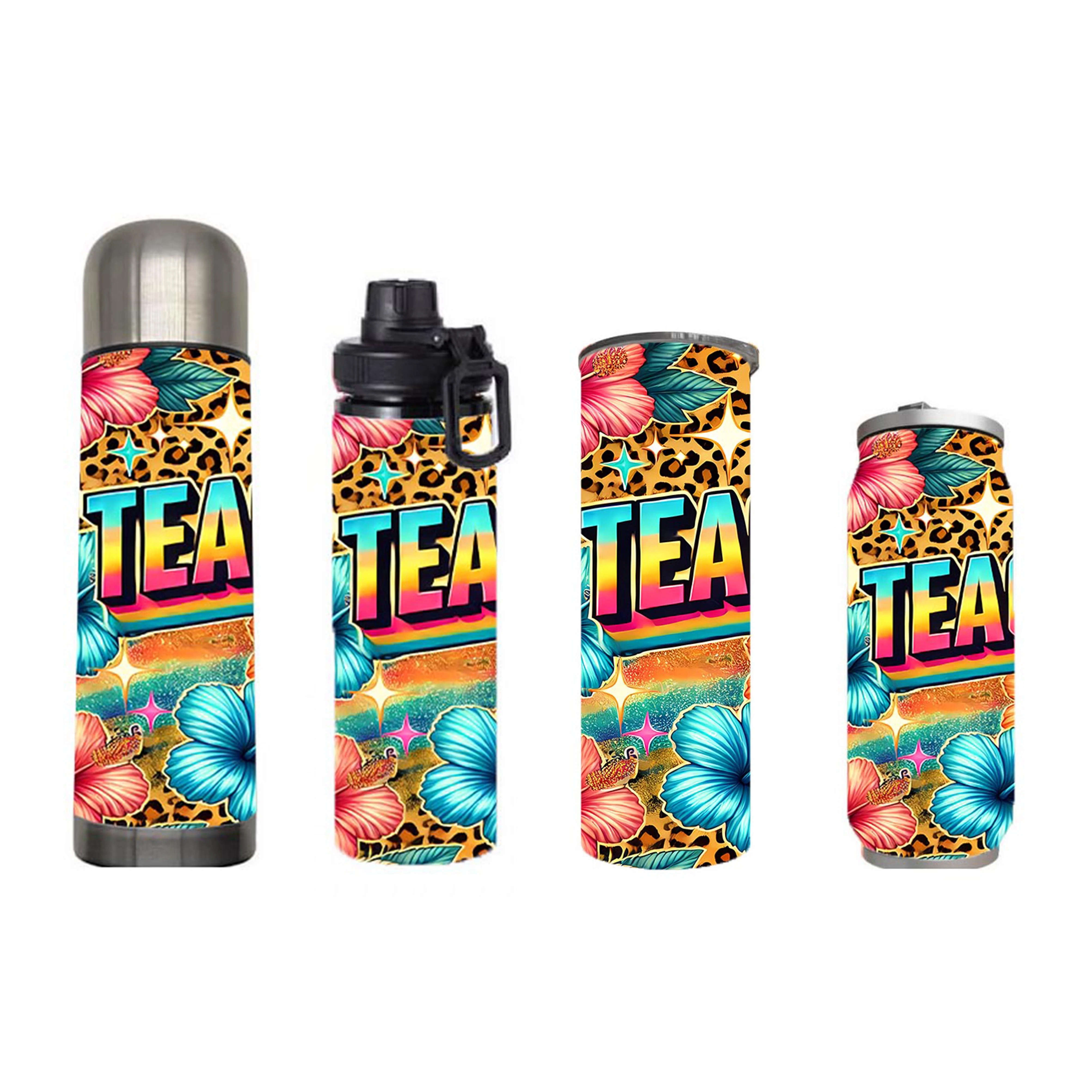 Teacher - Floral Teacher Design on Tumbler, Can, Flask, or Water bottle - Image 6