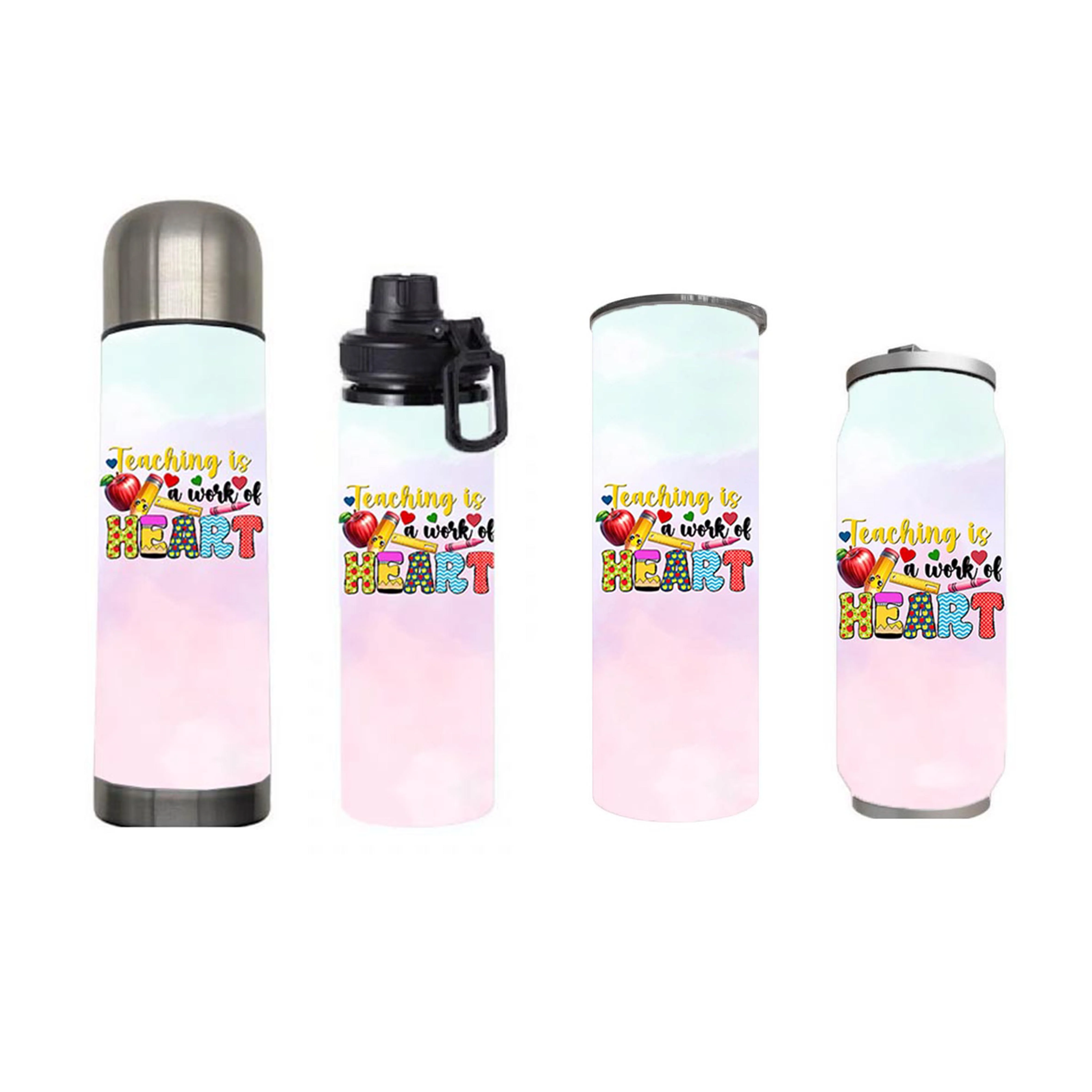 Teacher - Teaching is a work of heart Design on Tumbler, Can, Flask, or Water bottle - Image 5