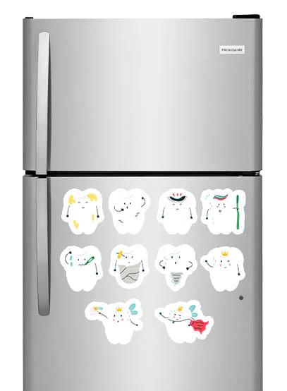Tooth Caracters Fridge Magnets - (10 PER PACK) - Image 2