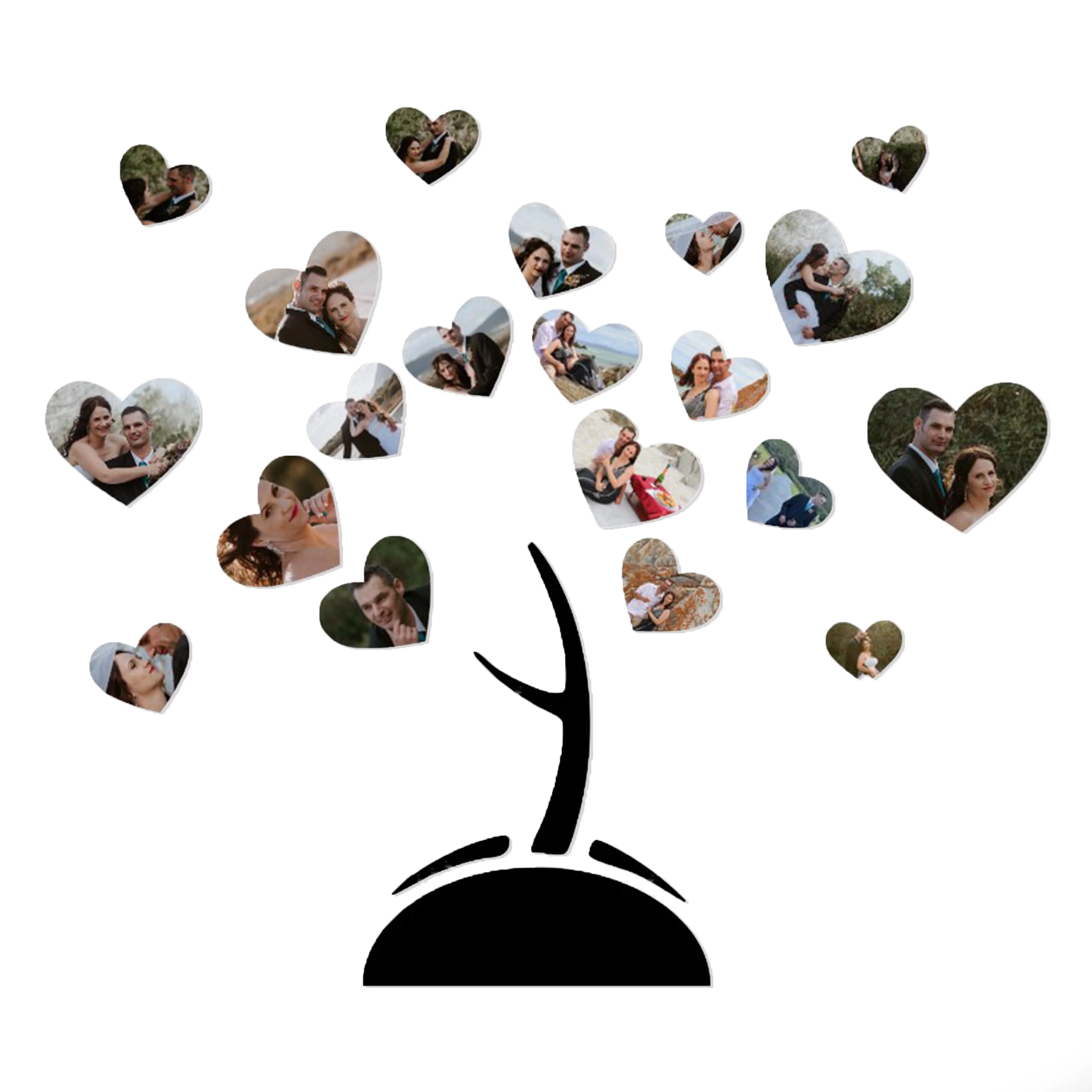 Tree of Hearts Photo Collage on ready-to-hang Canvas (21 Photos) - Image 2