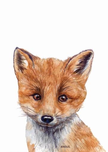 Unisex: Set of 1 - Watercolor Fox - Image 2