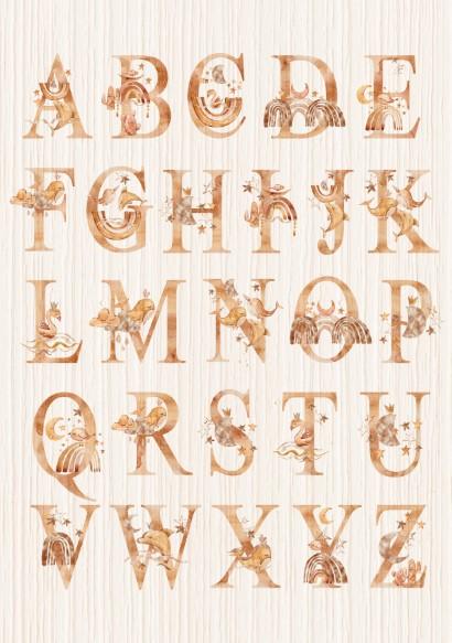 Unisex: Set of 1 - Watercolor-nursery-alphabet-print - Image 2