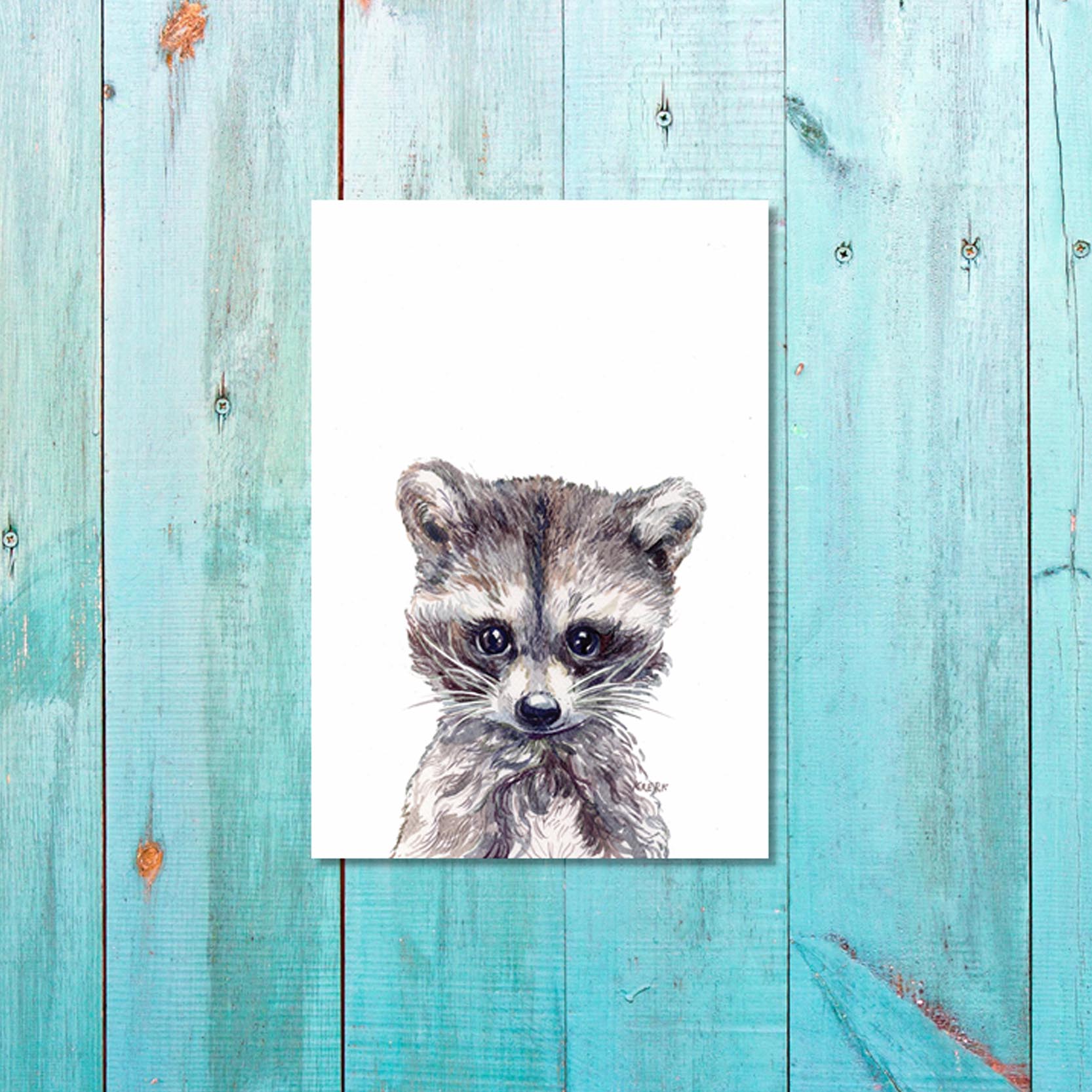 Unisex: Set of 1 - Watercolor Racoon