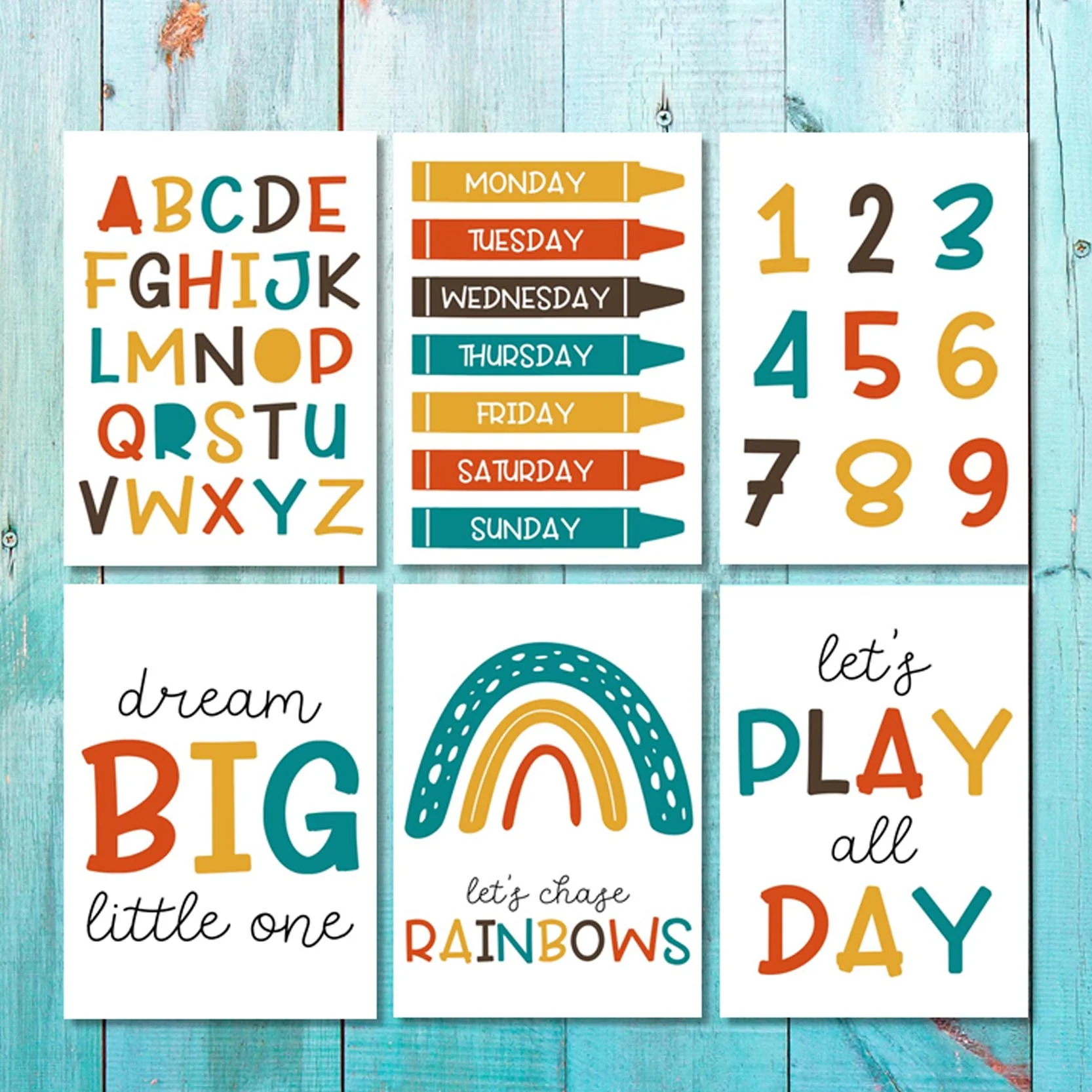 Unisex: Set of 6 - ABC Let's play all Day