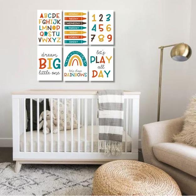 Unisex: Set of 6 - ABC Let's play all Day - Image 2