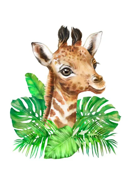 Unisex: Set of 3 - African Watercolor Baby Animals - Image 2