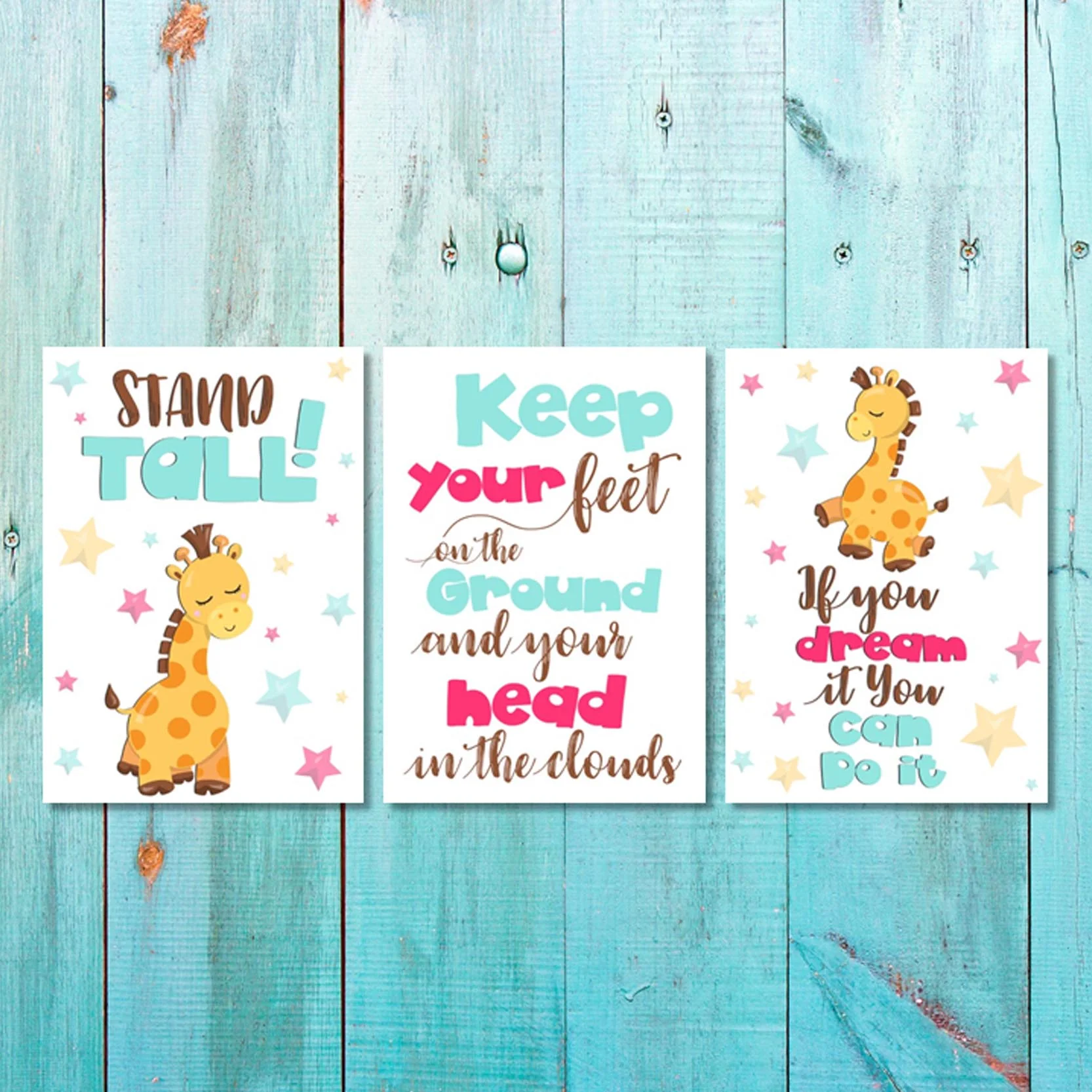 Unisex: Set of 3 - Keep your feet on the ground and your head in the clouds