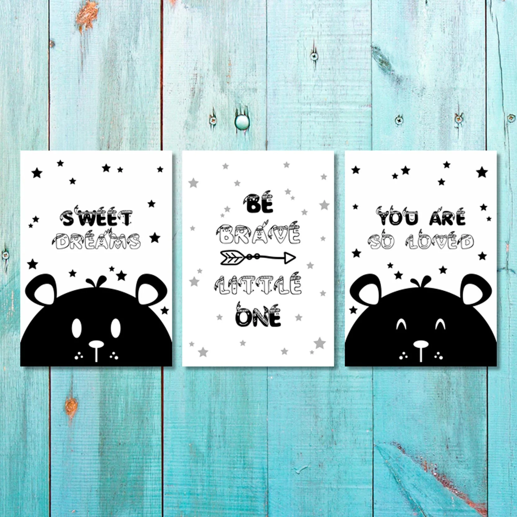 Unisex: Set of 3 - Sweet Dreams - Be Brave Bear