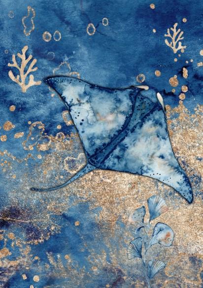 Unisex: Set of 6 - Under the sea watercolor Alphabet - Image 5