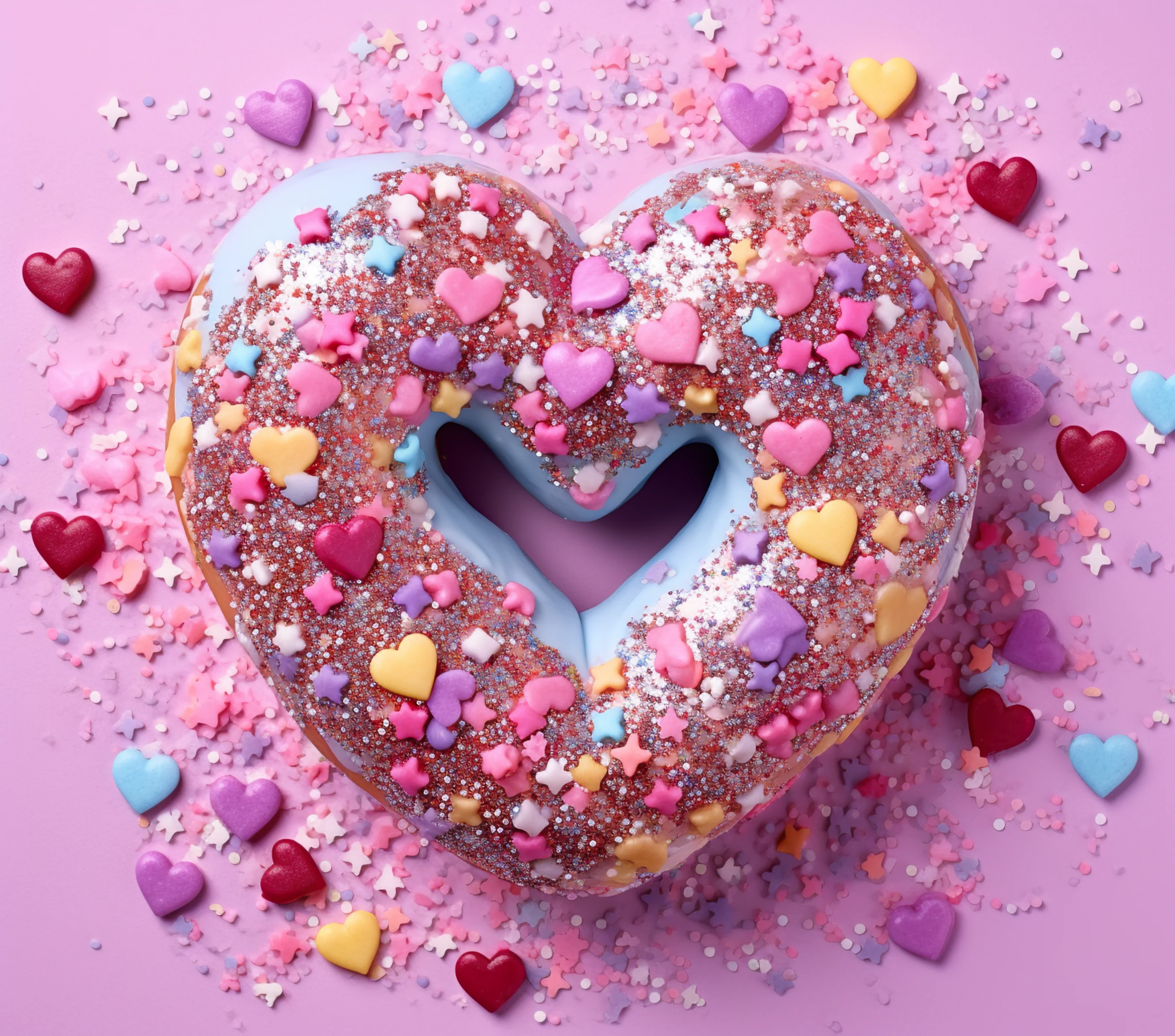 Valentine - 3D Valentine Heart Donut Design on Tumbler, Can, Flask, or Water bottle - Image 2