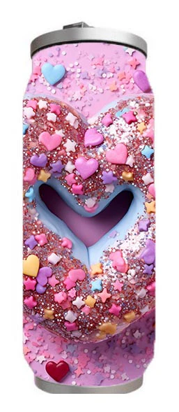 Valentine - 3D Valentine Heart Donut Design on Tumbler, Can, Flask, or Water bottle - Image 4