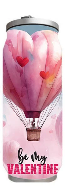 Valentine - Be my Valentine heart balloon Design on Tumbler, Can, Flask, or Water bottle - Image 4