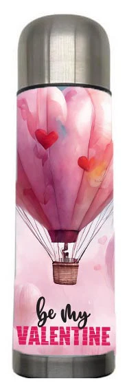 Valentine - Be my Valentine heart balloon Design on Tumbler, Can, Flask, or Water bottle - Image 5