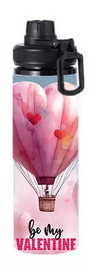 Valentine - Be my Valentine heart balloon Design on Tumbler, Can, Flask, or Water bottle - Image 6