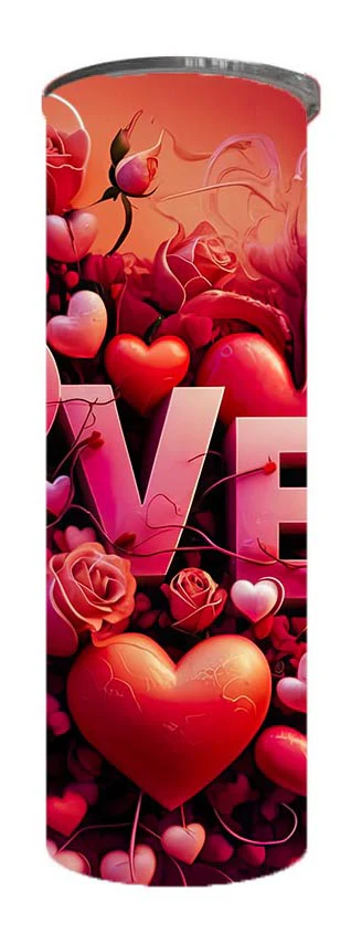 Valentine - Love Design on Tumbler, Can, Flask, or Water bottle - Image 3