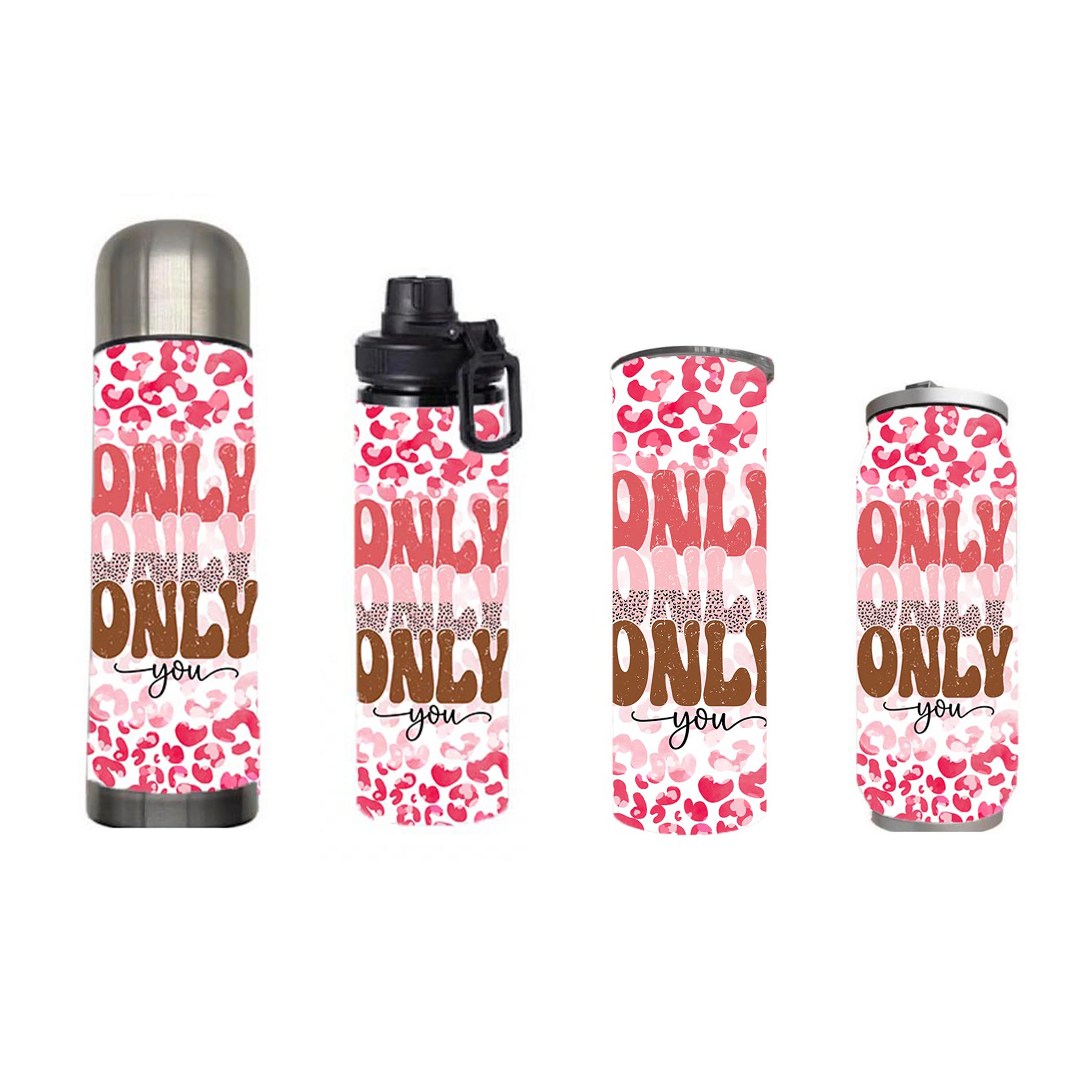 Valentine - Only You Design on Tumbler, Can, Flask, or Water bottle - Image 7