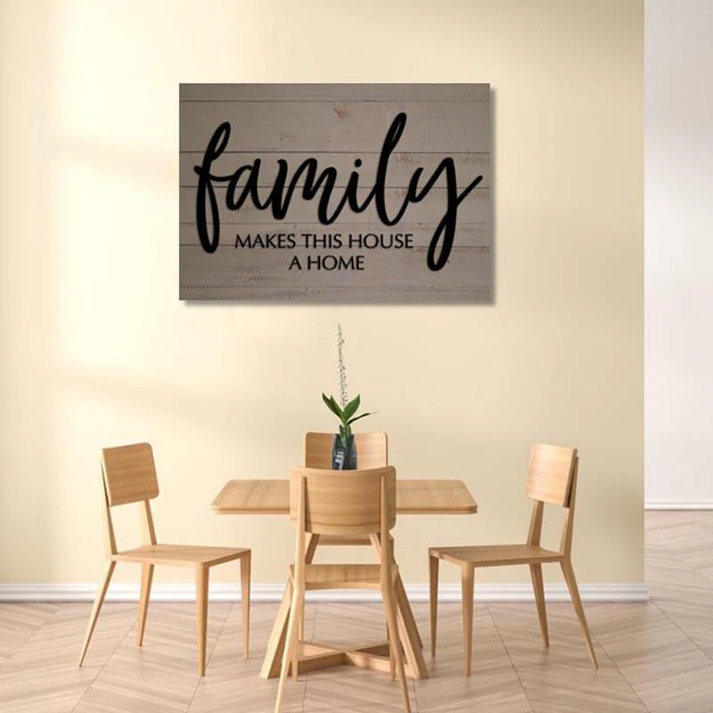 Wall Art Quote: Family makes this house a home
