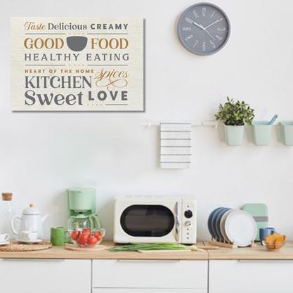 Wall Art Quote: Taste Delicious Creamy Good Food Healthy Eating Heart of the Home