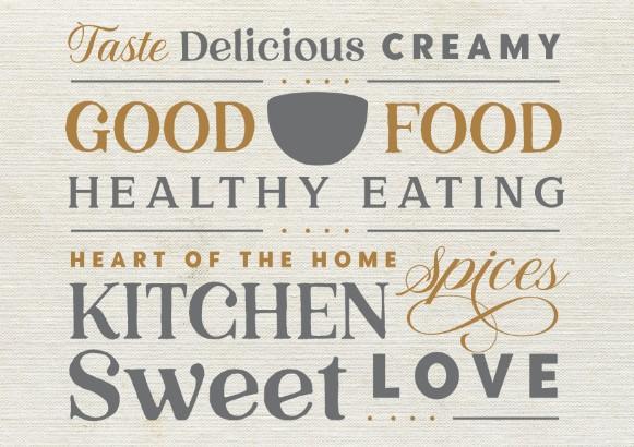 Wall Art Quote: Taste Delicious Creamy Good Food Healthy Eating Heart of the Home - Image 2