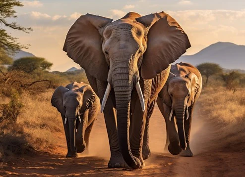 Wildlife - Group of Three Elephants Design on Tumbler, Can, Flask, or Water bottle - Image 2