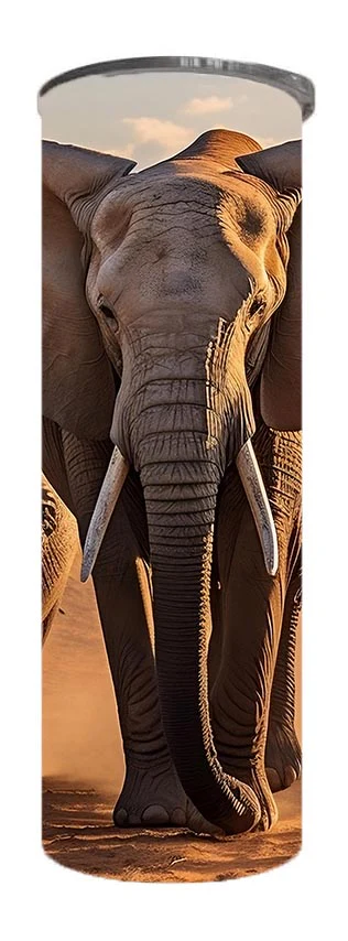 Wildlife - Group of Three Elephants Design on Tumbler, Can, Flask, or Water bottle - Image 3