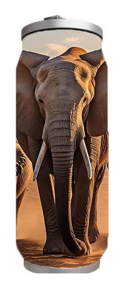 Wildlife - Group of Three Elephants Design on Tumbler, Can, Flask, or Water bottle - Image 4