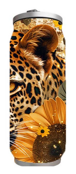 Wildlife - Sunflower Lepard Design on Tumbler, Can, Flask, or Water bottle - Image 4