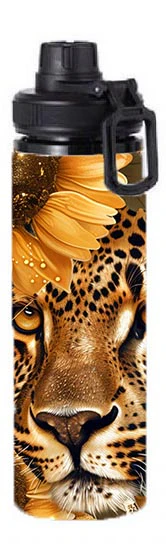 Wildlife - Sunflower Lepard Design on Tumbler, Can, Flask, or Water bottle - Image 6